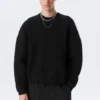 Oversized Heavyweight Cotton Sweater – Black
