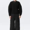 Oversized Heavyweight Cotton Sweater – Black