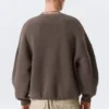 Oversized Heavyweight Cotton Sweater – Brown Melange