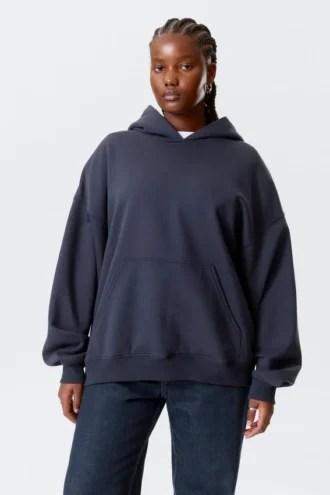 Oversized Heavyweight Hoodie – Dark Blue