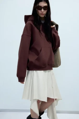 Oversized Heavyweight Hoodie – Dark Red