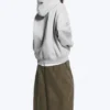 Oversized Heavyweight Hoodie – Light Grey Melange