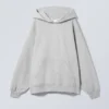 Oversized Heavyweight Hoodie – Light Grey Melange