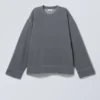 Oversized Heavyweight Sweatshirt – Washed Blue/Grey