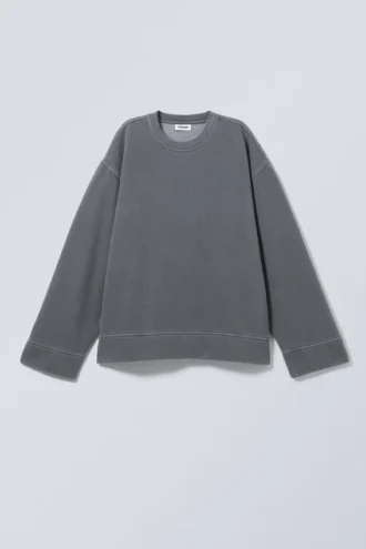 Oversized Heavyweight Sweatshirt – Washed Blue/Grey