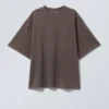 Oversized Heavyweight T-Shirt – Washed Dark Brown