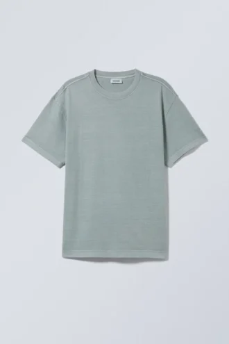 Oversized Heavyweight T-Shirt – Washed Grey/Blue