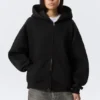 Oversized Heavyweight Zip Hoodie – Black