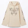 Oversized Hoodie Mini Dress – Light Beige – Tribal Butterfly