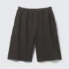 Oversized Knee-Length Terry Shorts – Dark Grey