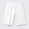 Oversized Knee-Length Terry Shorts – White