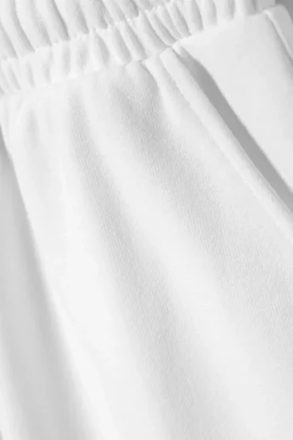 Oversized Knee-Length Terry Shorts – White