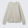Oversized Knitted Mohair Blend Sweater – Beige