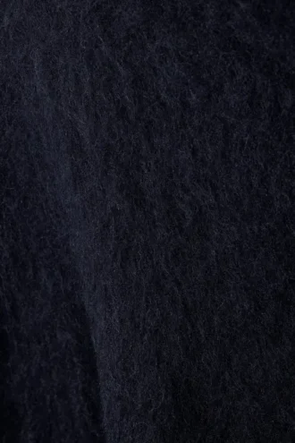 Oversized Knitted Mohair Blend Sweater – Dark Blue Melange