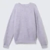 Oversized Knitted Mohair Blend Sweater – Light Purple Melange