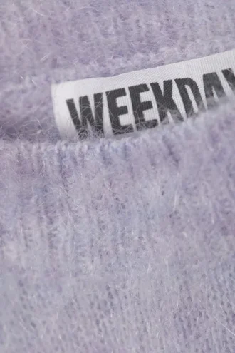 Oversized Knitted Mohair Blend Sweater – Light Purple Melange