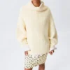 Oversized Knitted Turtleneck Sweater – Light Yellow