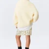 Oversized Knitted Turtleneck Sweater – Light Yellow