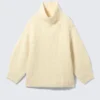 Oversized Knitted Turtleneck Sweater – Light Yellow