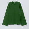 Oversized Long Sleeve T-Shirt – Dark Green