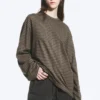 Oversized Long Sleeve T-Shirt – Dark Mole