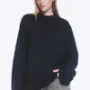 Oversized Long Sleeve T-Shirt – Dark Navy Blue
