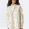Oversized Long-Sleeved Shirt – Light Yellow – Dot