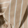 Oversized Long-Sleeved Shirt – Striped Beige