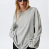 Oversized Long-Sleeved T-Shirt Dress – Grey Melange