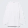 Oversized Long-Sleeved T-Shirt Dress – White