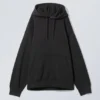 Oversized Midweight Hoodie – Black