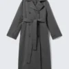 Oversized Padded Trench Coat – Dark Grey