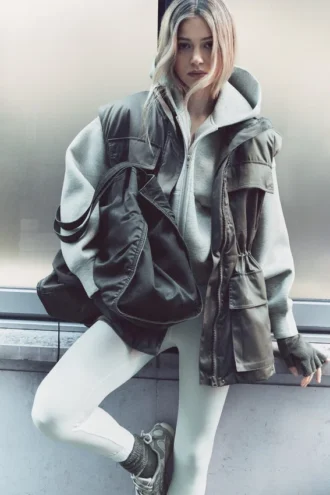 Oversized Padded Utility Vest – Dark Grey