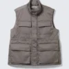 Oversized Padded Utility Vest – Dark Grey