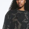 Oversized Printed Short-Sleeved T-Shirt – Khaki Green – Camouflage