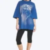 Oversized Printed T-Shirt – Blue