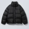 Oversized Recycled Down Puffer Jacket – Black