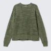Oversized Ribbed Sweater – Structured Dark Green