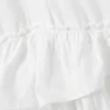 Oversized Ruffled Mini Shirt Dress – White