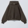 Oversized Scuba Hoodie – Dark Brown