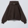 Oversized Scuba Hoodie – Dark Brown