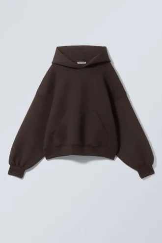 Oversized Scuba Hoodie – Dark Brown