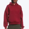Oversized Scuba Hoodie – Dark Red