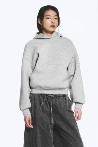 Oversized Scuba Hoodie – Light Grey