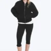 Oversized Scuba Zip-Hoodie – Black