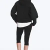 Oversized Scuba Zip-Hoodie – Black