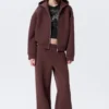 Oversized Scuba Zip-Hoodie – Burgundy