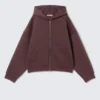 Oversized Scuba Zip-Hoodie – Burgundy