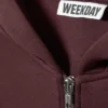 Oversized Scuba Zip-Hoodie – Burgundy