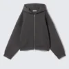Oversized Scuba Zip-Hoodie – Dark Grey